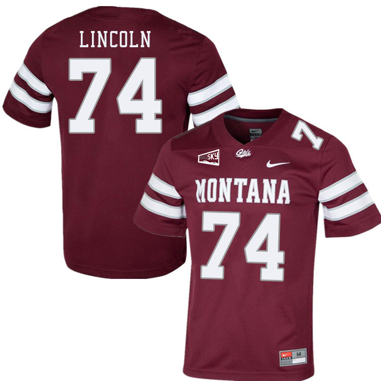 Montana Grizzlies #74 Kukila Lincoln College Football Jerseys Stitched Sale-Maroon